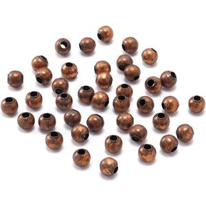 300Pcs/lot 3mm Antique Copper Round Spacer Beads Smooth Ball End Seed Metal Beads and Bead Assortments Beading and Jewelry Making Findings Accessories Supplie (0.12inch)Beading Supplies