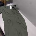 Long Black Formal Dresses for Women Gowns Evening Party Cocktail Dress,Split Elegant V Neck Wrap Ruffle Wedding Guest Dresses, XXL, Army Green