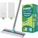 JOYMOOP Hands Free Multi Purpose Flat Mop, Dust Mop for Pet Hair and Floor, 36 Dry + 6 Wet Refills, Turquoise-Cyan & Muted Grey