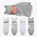 Buryeah 4 Pack Preemie Swaddle Blanket Wrap Set with Hat for Baby Boys Girls 3-7 Lbs Preemie Newborn Clothes Sleepers Cap
