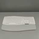 White Wireless Keyboard and Mouse Combo for MacBook & Windows, 30dB Quiet Ergonomic Keyboard Set with Wave Keys & Soft Palm Rest, Silent Typing, Dual-System Switch, Ideal for Home OfficeSablute