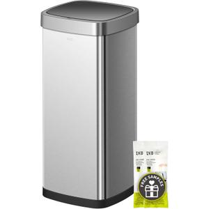 EKO EcoSmart Tall and Large Kitchen Trash Can, 80L/21.1G High Capacity, Touchless Soft Square Motion Sensor Garbage Can, Brushed Stainless Steel