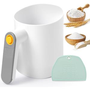 Electric Flour Sifter, Battery Operated Flour Sifter for Baking , Ergonomic Handle Flour Sieve for Cooking, Pastry Baking, Easy to Clean (White)