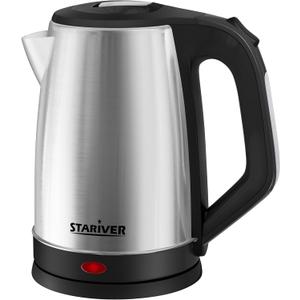 Stariver 2.5L Large Electric Kettle, BPA Free Stainless Steel Water Heater, Fast Boil Electric Tea Kettle, Water Boiler with Auto Shut-Off & Boil-Dry Protection for Family (10-12 Cups) (Black Silver)
