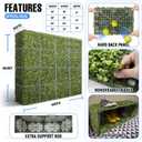 E&K 18" Wx18 Hx12 D Artificial Boxwood Hedge Wall, Faux Grass Outdoor Privacy Screen Indoor Divider Freestanding Greenery Backdrop for Office Garden Backyard Balcony