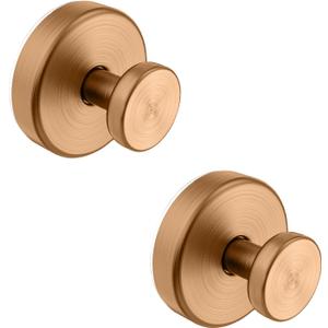 Bntuk Suction Cup Hooks for Shower, Bath Robe Looafh Wreath Hook for Hanging - 2 Pack, Champagne Bronze