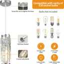 LMQNINE Pendant Lights Modern Chrome Pendant Light Mini Crystal Chandelier Pendant Lighting for Kitchen Island Dinning Room Bedroom Kitchen Sink Lighting (Chrome 3-Pack)