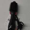 Hair Dryer Brush Blow Dryer in One, Upgraded 4 in 1 Hair Dryer and Styler Volumizer with Negative Ion Anti-frizz Ceramic Titanium Barrel Hot Air Hair Straightener Brush (Black/Pink)