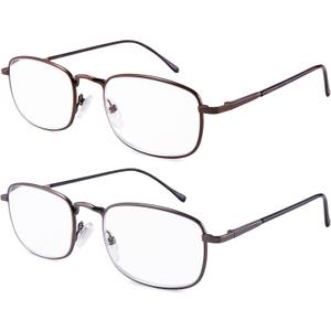EYEGUARD 2 Pairs Spring Hinge Reading Glasses for Men Women Readers 1.75 (Mix)