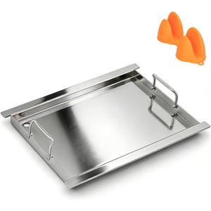 Full-Size Griddle Insert for Napoleon 425 Gas Grills, 23" x 17.7" Flat Top Griddle for Napoleon Rogue and Freestyle 425 Models,Heavy-Duty Stainless Steel Grill Accessory Replacement with Grease Drains