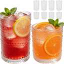 JYlanglin Hobnail Drinking Glasses Set of 8Includes 12-ounce beer glasses and 10-ounce cocktail glasses.Kitchen Water Glass Cup,Bar Tumbler Glassware Set for Whiskey, Beer, Cocktail, Juice, Milk (8pcs, Transparent)