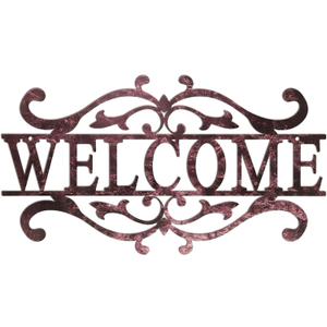 AHYS Metal Welcome Sign for Front Door Front Porch Vintage Welcome Door Sign for Indoor Outdoor Wall Decor