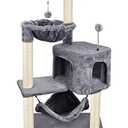 YUNIQUE Cat Tree with Cat Condo and Big Hammock, Grey