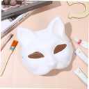 STOBOK 10pcs Blank Paper Mask Diy Adult Printable Masquerade Mask Blank Cat s Craft Face s Faces Paintable s Cats Furry Plain Animal Paintable White (White)