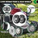 CheeMuii 4 Pack Lawn Mower Wheels Kit 2 Rear Wheels Replace for 42710-VE2-M02ZE and 2 Front Wheels Replace for 44710-VL0-L02ZB Compatible with Honda Lawn Mower HRR216 HRS216 HRT216 etc, 8 inch-Rear & Front-4PCS
