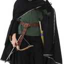 Ezuwail Boys Renaissance Costumes Outfit Kids Medieval Viking Costume Sets for Halloween, Ren Fair (170, Green)