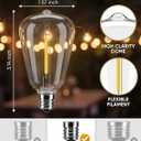 ST38 E12 LED Replacement Bulbs for Outdoor String Lights, 25 Pack Shatterproof Edison String Light Bulbs, 2700K Warm White Waterproof Dimmable Patio Light Bulbs Replacement for Patio Garden Deck