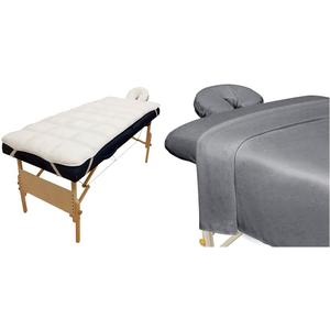 Body Linen Deluxe Quilted Massage Table Pad Set with ForPro Premium Microfiber Massage Sheet Set, 3 Pieces
