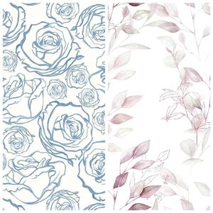 Set of 2: Safiyya Peel and Stick Wallpaper Blue and White Contact Paper Floral Wallpaper Rose Peel and Stick Wallpaper Boho Removable Wallpaper for Bedroom Vinyl Rolls 118'' × 17.3'' + HeloHo Peel and Stick Wallpaper Light Pink Floral Leaf Wall Paper Self Adhesive Removable Waterproof Contact Paper for Bathroom Living Room Bedroom Decor 15.35" X 78.7"