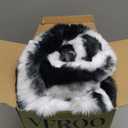 Ultra Plush Bubble Faux Rabbit Fur Blanket  950GSM Thick Fluffy Throw Blanket for Bed, Couch, Sofa, or Gift, 50"  60", Black Cow