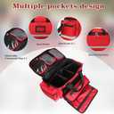 Medical Empty Bag First Aid Bag Emergency Responder Trauma Bag Empty, Professional First Aid Kits Storage Medical Bag with Inner Dividers and No-Scratch Bottom, Trauma Bag for Home Health Nurse Bag, Red, 21.65" x 17.72"x 11.81"