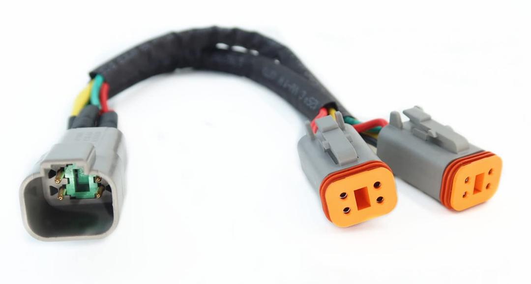 DT 4 Way Connector Plug Splitter Wire Harness 1 Male to 2 Female DT 4 Pin 1-2 SplitterCable 1ft/30cm