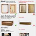 Natural Wood Photo Frames Inspired Tabletop Picture Frame with Mat, Vertical or Horizontal Display (Walnut, 5x7 matted to 4x6)