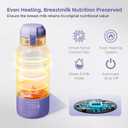 Momcozy Portable Bottle Warmer for Travel Dual Heating Modes for Breast Milk & Water, Portable Milk Warmer with Fast Heating & Long Battery Life, 17 Ounces Large Capacity, Purple