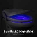 SmartBidet SB-2400 Advanced Electric Smart Bidet Slim Profile Seat in Elongated White with Remote Control, LED Night Light, Stainless Steel Nozzle, Heated Seat, Warm Dryer