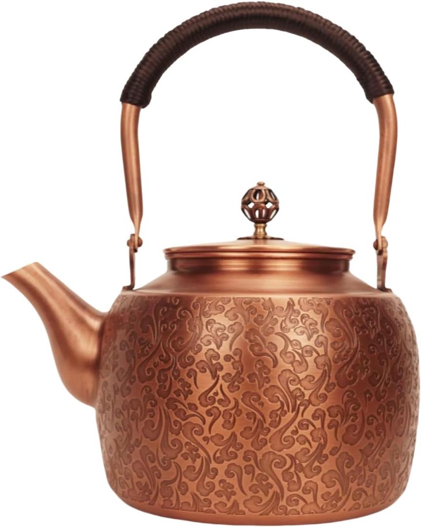 Kkekos Pure Copper Kettle Copper Teapot for Stovetop 1600ml (Type3)