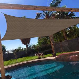 Outdoor Sun Shade Sail Rectangle Canopy Cover for Patio Garden Deck Yard (Brown)