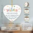 2 x Sister Christmas Ornament 2025 - Sisters are Like Stars Keepsake Gift, Appreciation Sister Gifts for Christmas, Birthday, Exchange Gifts for Friends, Soul Sisters, Ceramic Ornament for Hanging Decor