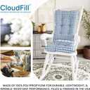 Klear Vu The Gripper Non-Slip Rocking Chair Cushion Set with Thick Padding, Includes Seat Pad & Back Pillow with Ties for Indoor Living Room Rocker, 17x17 Inches, 2 Piece Set, Wedgewood