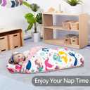 Primlect Thickened Toddler Nap Mat with Removable Pillow and Minky Blanket, Extra Large 55''x35'' Sleeping Bag, Washable, Roll up, Perfect for Daycare, Preschool, Kindergarten, Boys and Girls Mermaid