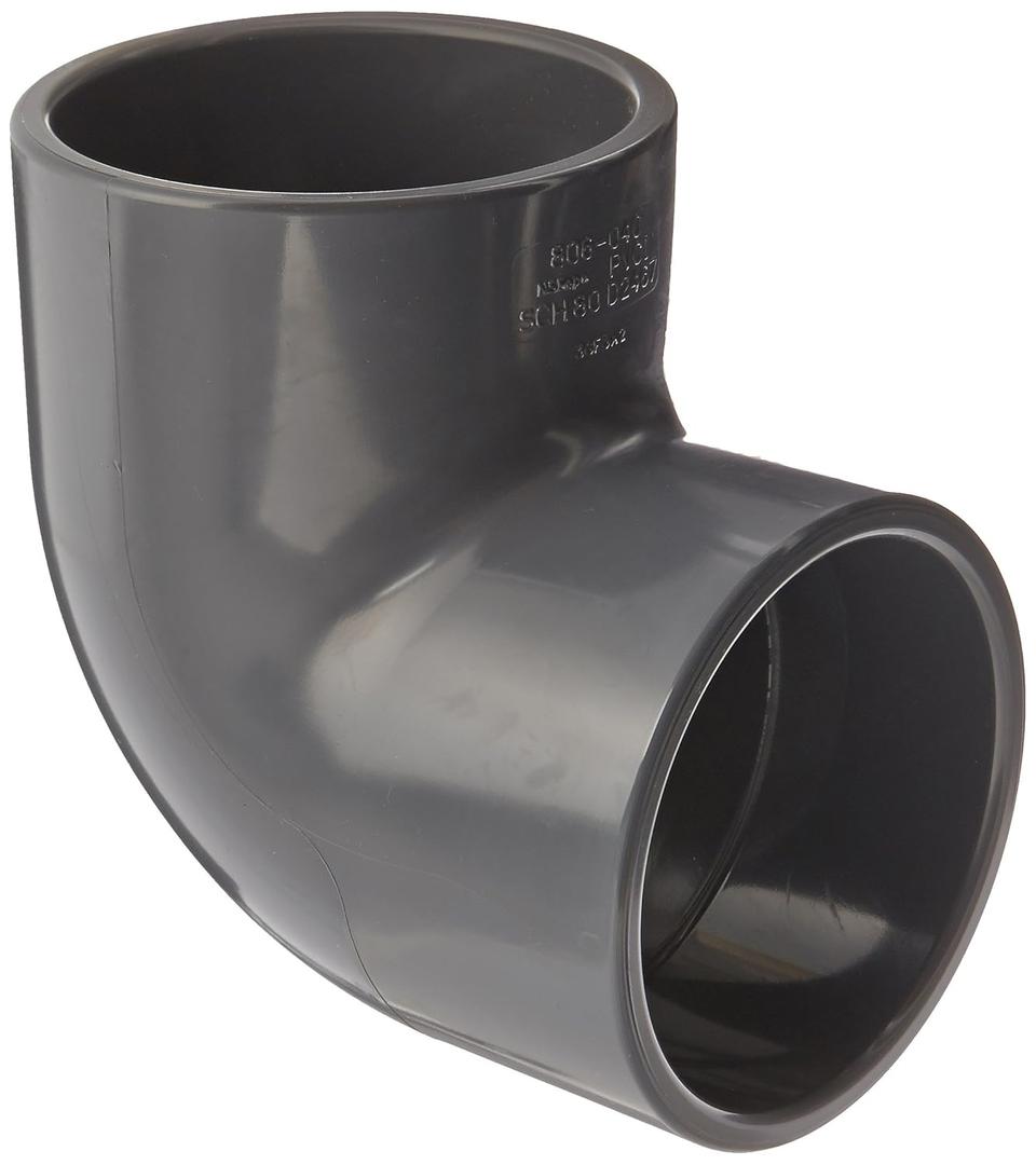 Spears 806 Series PVC Pipe Fitting, 90 Degree Elbow, Schedule 80, 4" Socket