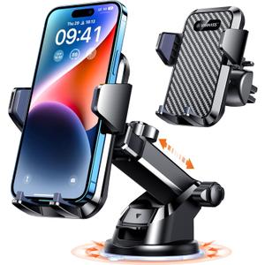 VANMASS85+LBS Strongest Suction & Military-Grade Ultimate Car Phone MountPatent & Safety Certs Cell Phone Holder for Dash Windshield Vent for iPhone 17 Pro Max Automobile Accessory Kits,Ink Black