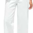 LookbookStore Wide Leg Jeans for Women High Waisted Stretchy Denim Jeans Fashion Baggy Trouser Jean Pants with Pockets (Small, Ivory White)