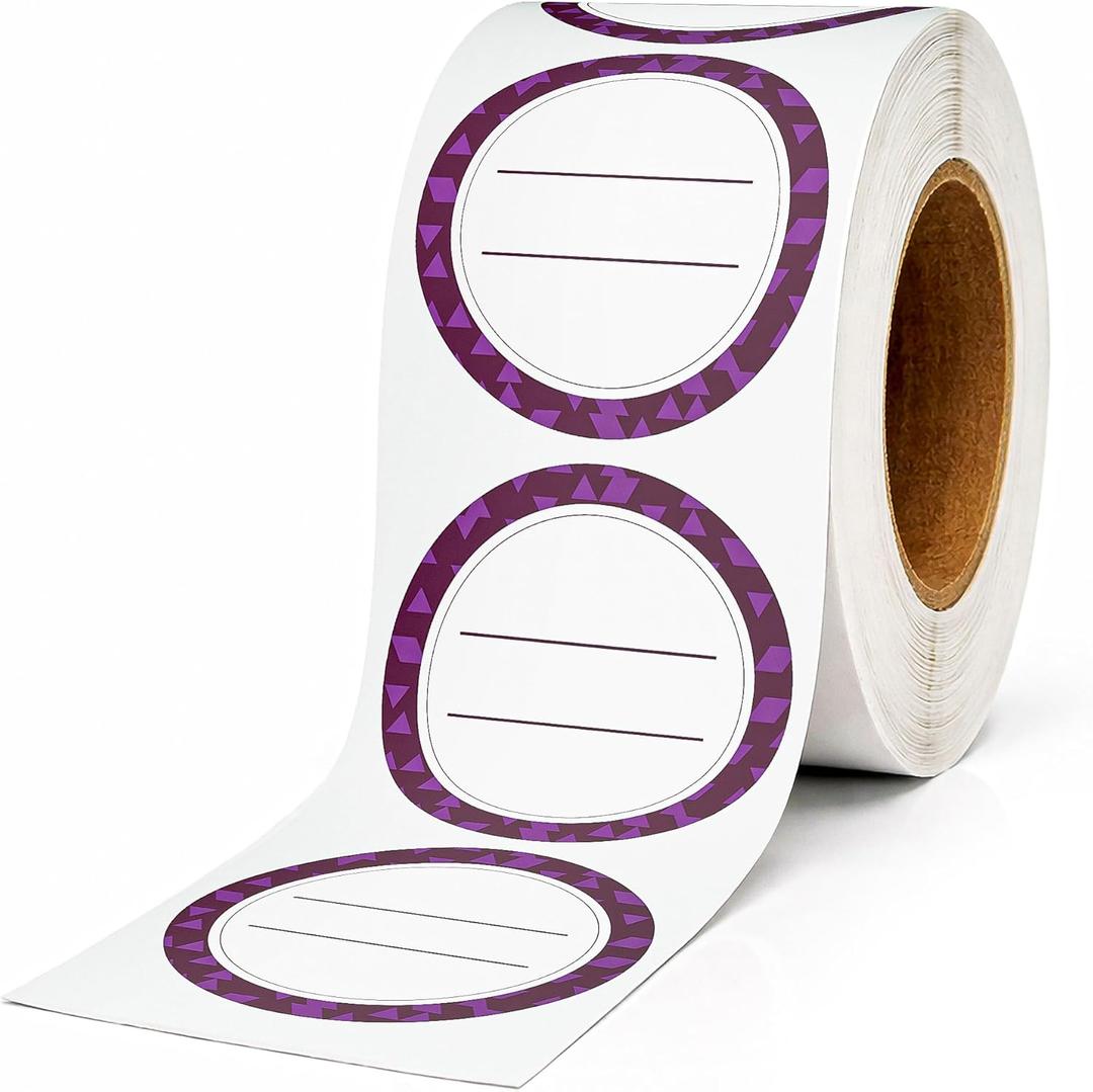2 x Canning Labels Dissolvable Stickers for Mason Jars and More (2" Round 200/roll) Canning Supplies Washes Off in Seconds Like Magic - Jar Labels Homemade Jam, Jelly, and More (Eggplant)