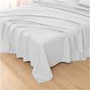 Ghooss Twin Size Flat Sheet Only-1500 Series Luxury Brushed Microfiber Bed Top Sheet,Wrinkle, Fade Resistant-1 Pack-White