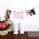 Amosfun 50Pcs Mini Wooden Clothespins 1.57 Inch Small Wood Clips with Jute Twine for Hanging Photos Tags Crafts and Home D Cor