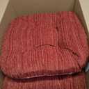 Klear Vu Gripper Overstuffed Universal Non-Slip Dining Chair Cushions for Kitchen Decor or Office Use, U-Shaped Skid-Proof Seat Pad, 17x17 Inches, 2 Count (Pack of 1), Chenille Garnet Red