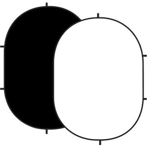 Kate 5x6.5ft (1.5x2m) Collapsible Backdrop White Black Twist Flex Folding Pop up Backgrounds for Photoshoot, Headshots Photo, Video Calls