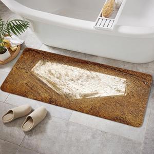 Baseball on The Wooden Bath Rug, Non-Slip Floor Entryways Outdoor Indoor Front Door Mat,Bath Mat Bathroom Rugs, 17X48in (Multi1)