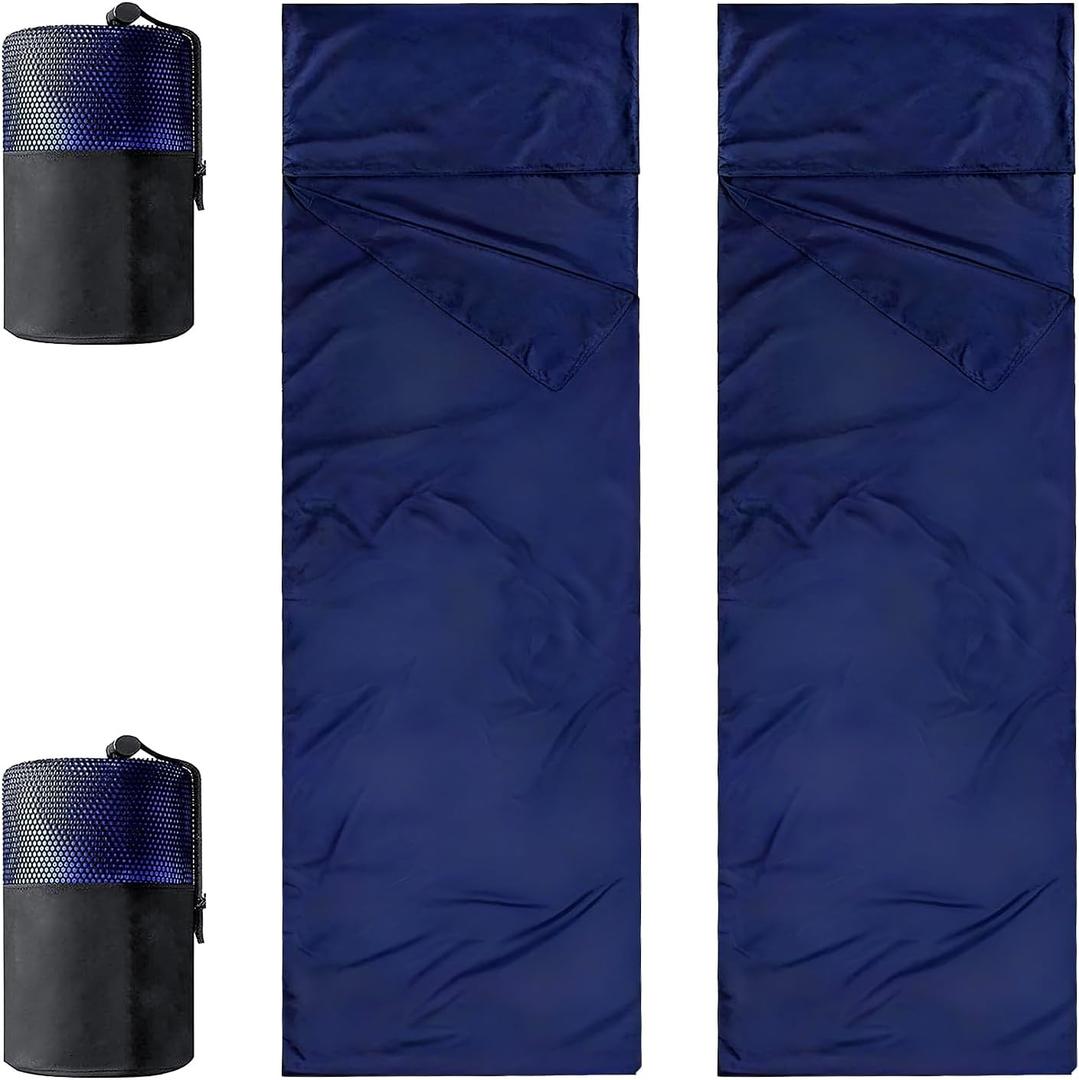 100% Cotton Sleeping Bag Liner for Adults, Soft Anti-Static, Ultralight, Anti-Hygiene Travel Sheet for Hotel/Camping/Hiking/Backpacking/Car Cot, Multi-Season Use, Compact Stuff Sack
