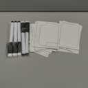 50 Pieces Multifunctional Tokens Reusable Cards Erasable Index Dry Erase White Blank Flash Cards with 5 Pcs Black Marker Pens for Playing Games, Office, Housework