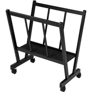 MEEDEN Art Display Print Rack: Artist Storage Rack with Castors for Canvas Organizer - Beech Wood Large Drying Racks for Prints Artworks Panels Posters Stand Art Shows & Galleries - Black