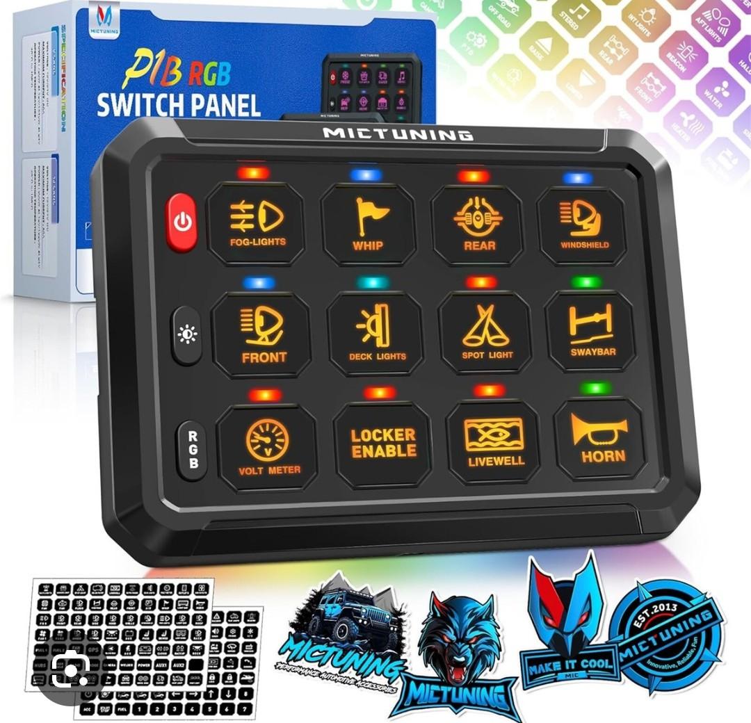 8/12 Gang RGB Switch Panel, Led Touch Switch Remote Control Circuit Box Marine