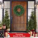 Christmas Wreaths Outdoor Realistic 24 Inch Large Artificial Winter Greenery Pine Cedar Wreaths for Windows Xmas Holiday Home Table Mantle Yard Staircase Wall Door Porch Hanging Decor Outdoor Indoor