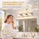 19-Inch 3-Light Bathroom Vanity Light Fixtures Over Mirror, Brushed Nickel Dimmable 5CCT Integrated LED Vanity Lights for Mirror, Modern Wall Lighting, ETL Listed