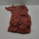 Amegoya Women's Short Sleeve V Neck Maxi Dresses Modest Empire Waist Long Flowy Boho Wedding Guest Dress (Rust Pink S)